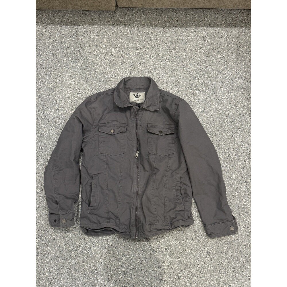 Wenven Mens Grey Canvas Coat
